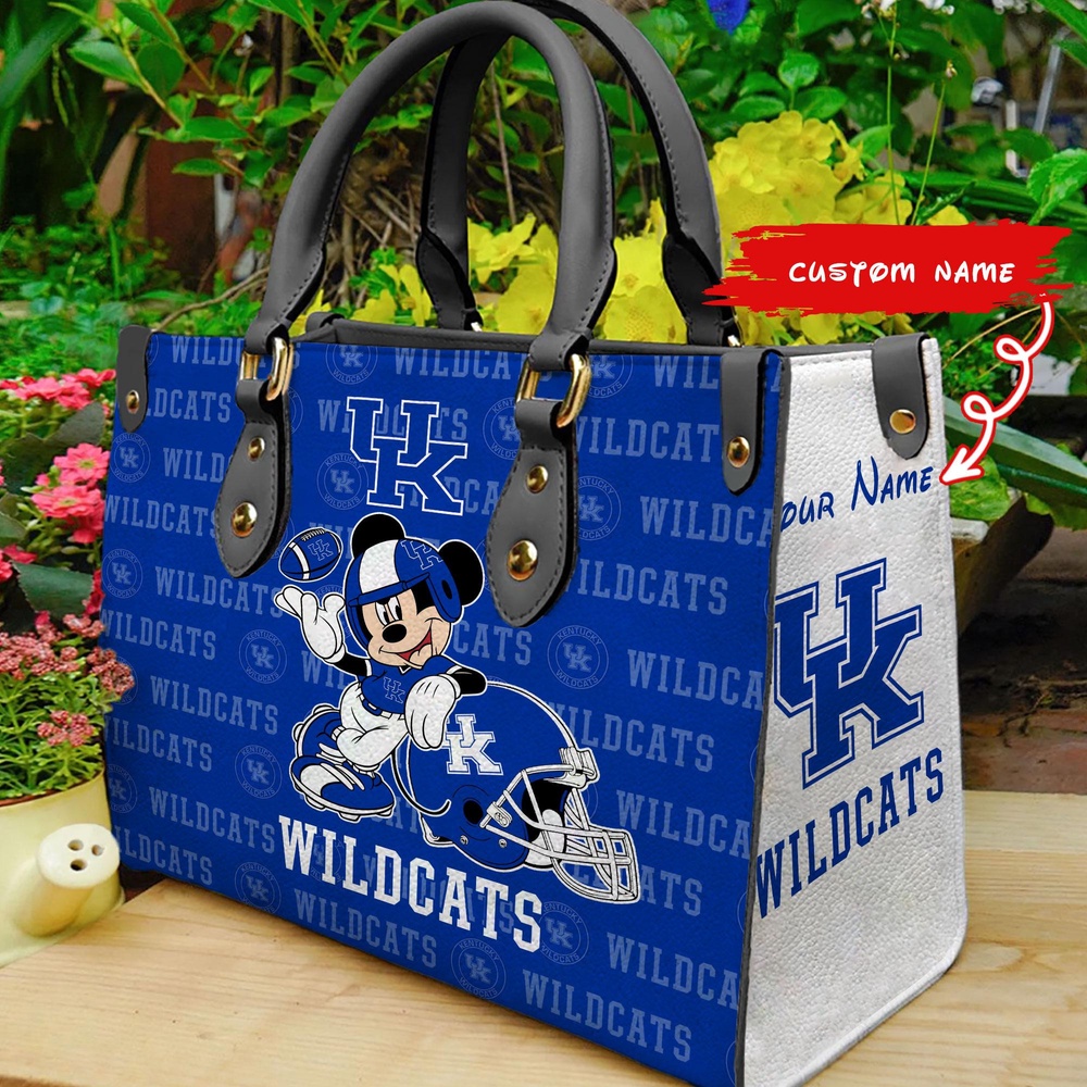 custom name ncaa kentucky wildcats women leather hand bag mickey lover 4utd9