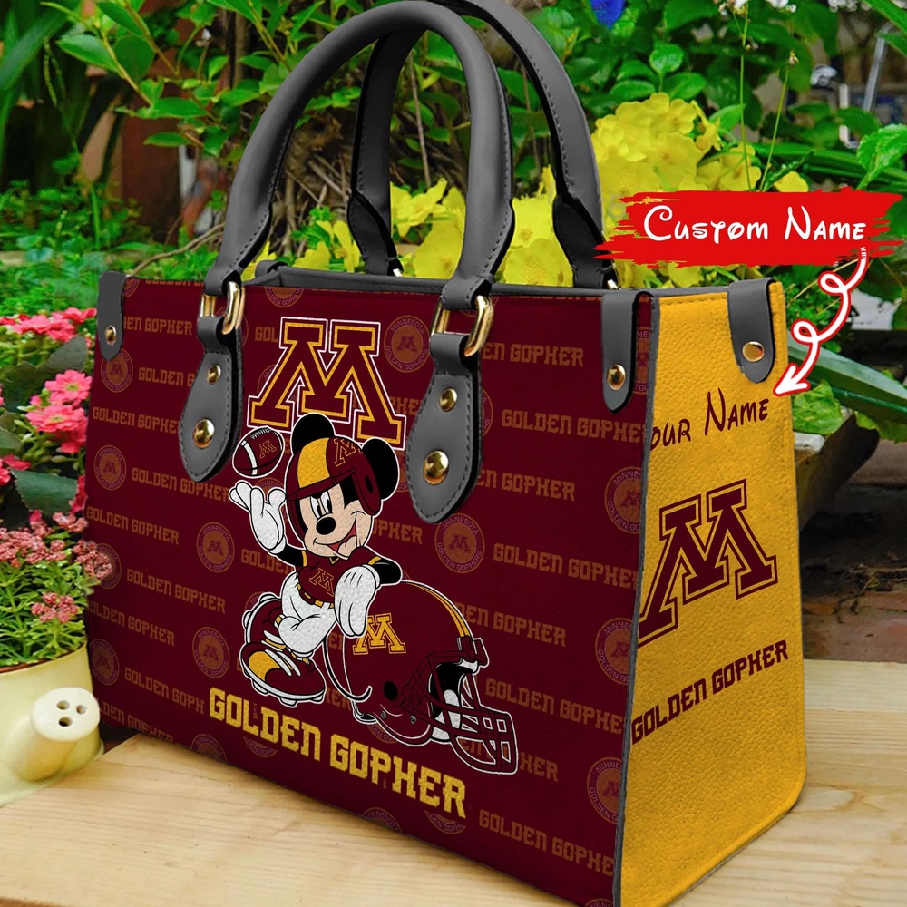 custom name ncaa minnesota golden gophers women leather hand bag mickey lover 4bhy9