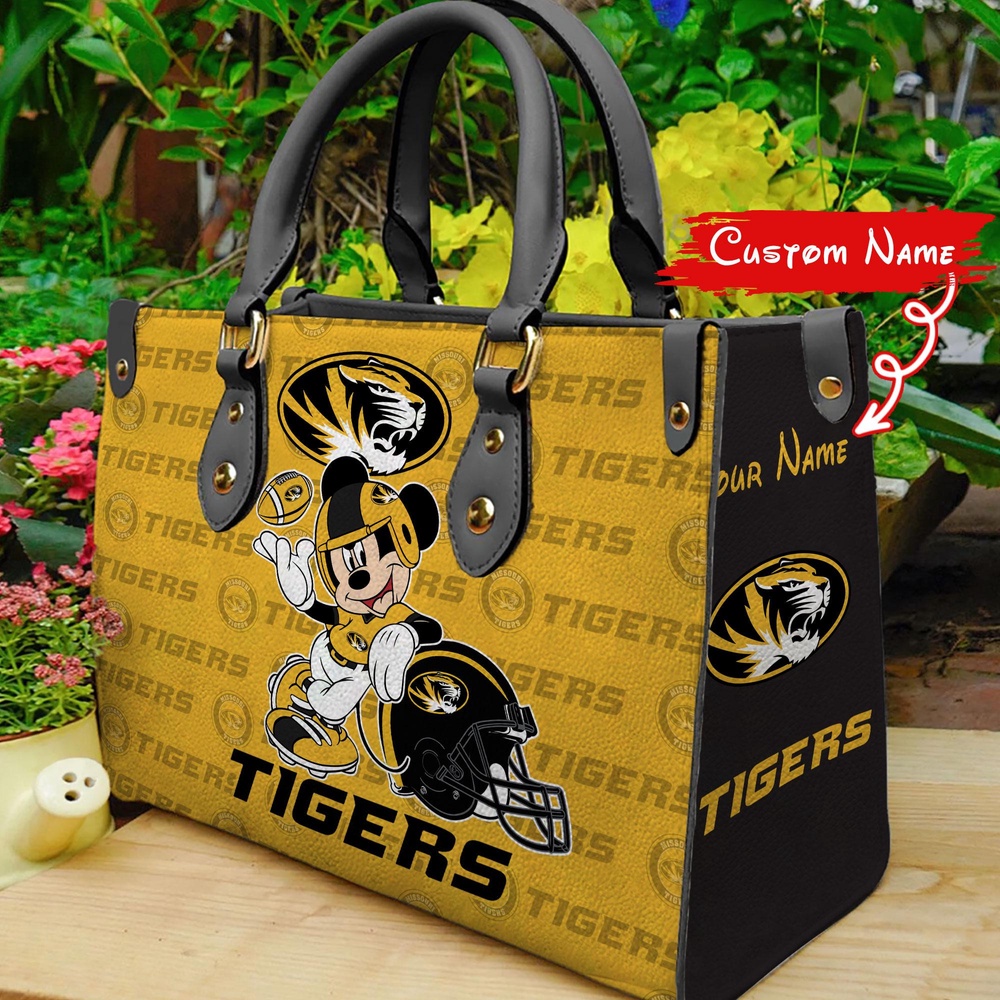 custom name ncaa missouri tigers women leather hand bag mickey lover c9zql