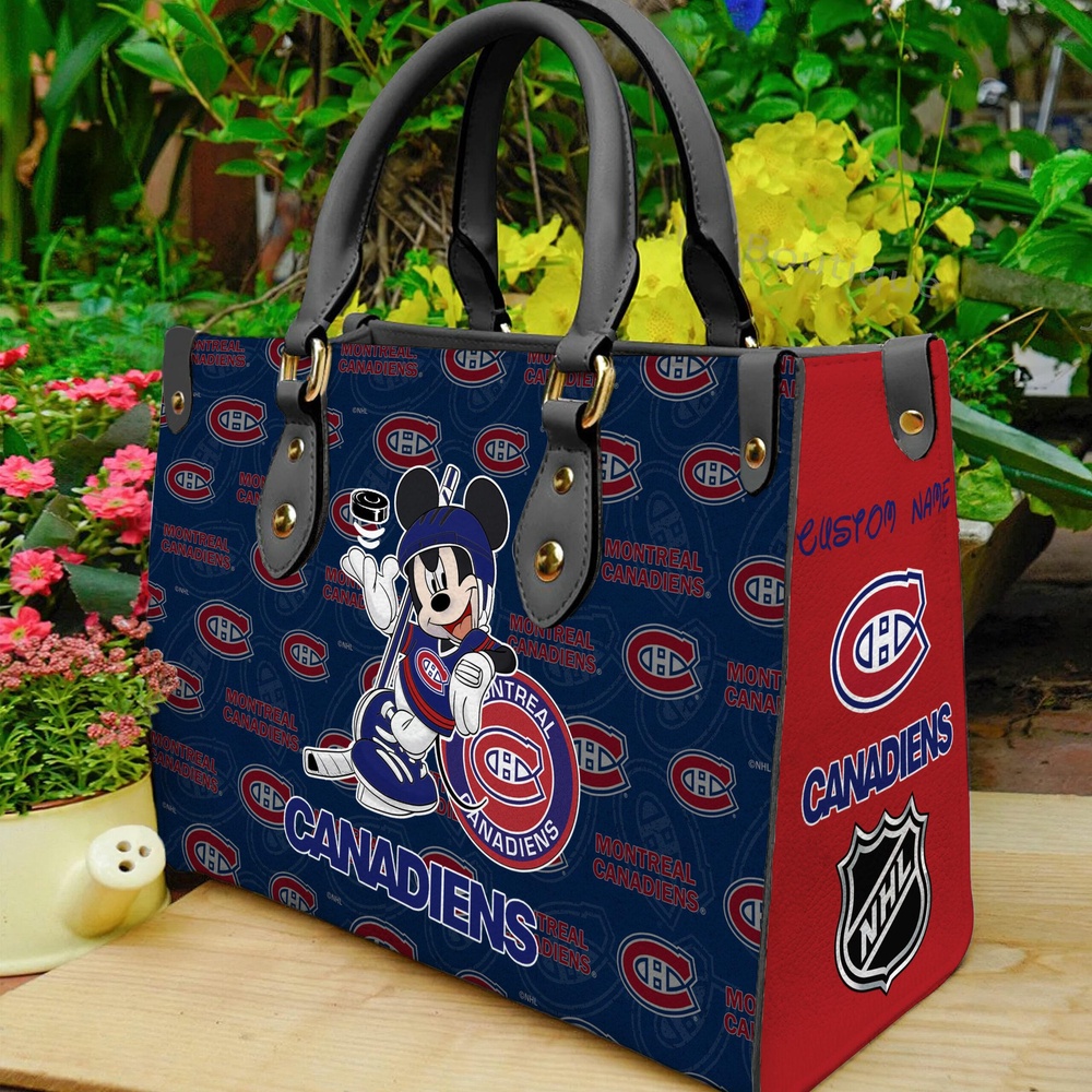 custom name ncaa montreal canadiens women leather hand bag mickey lover xmal6