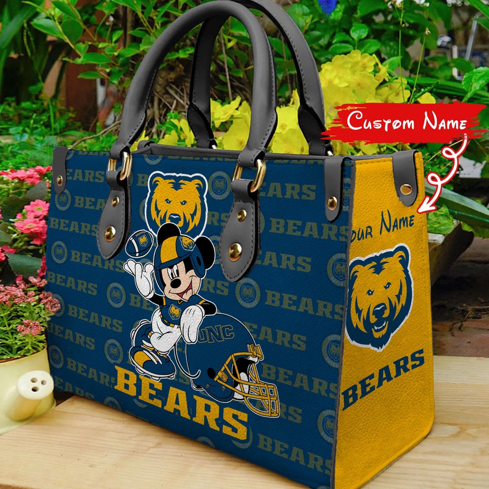 custom name ncaa northern colorado bears women leather hand bag mickey lover 8effk