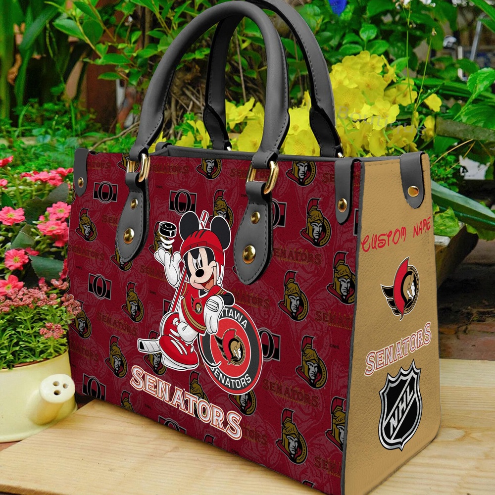 custom name ncaa ottawa senators women leather hand bag mickey lover mpjqi