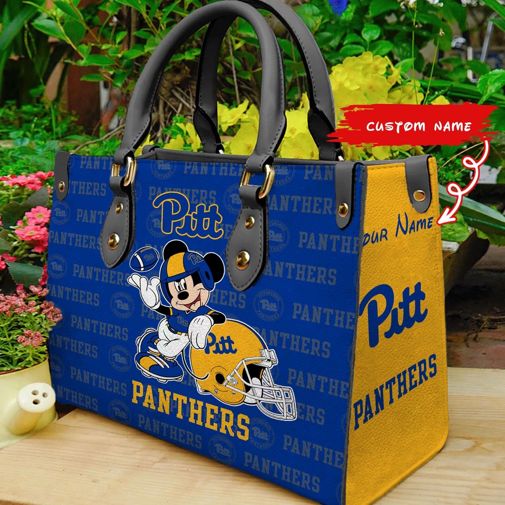 custom name ncaa pittsburgh panthers women leather hand bag mickey lover z9xl9