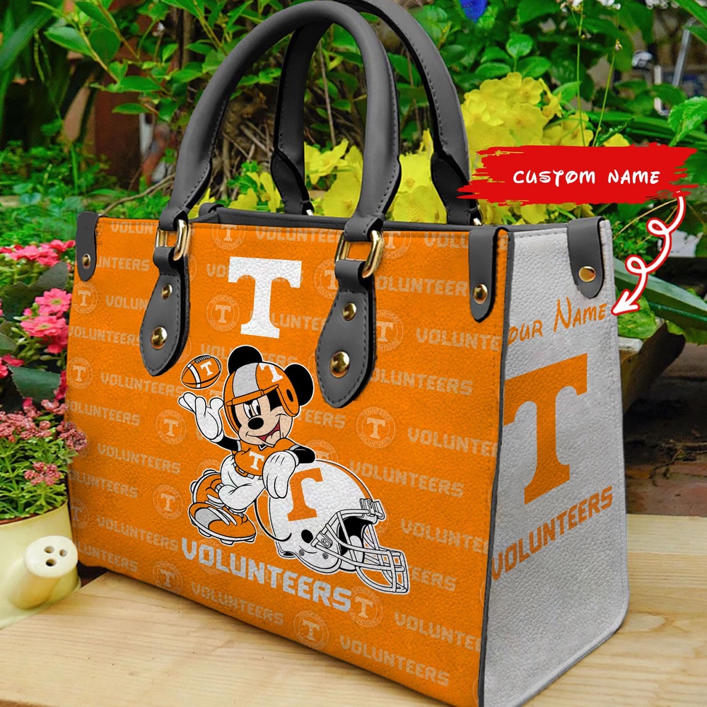 custom name ncaa tennessee volunteers women leather hand bag mickey lover 7guh7