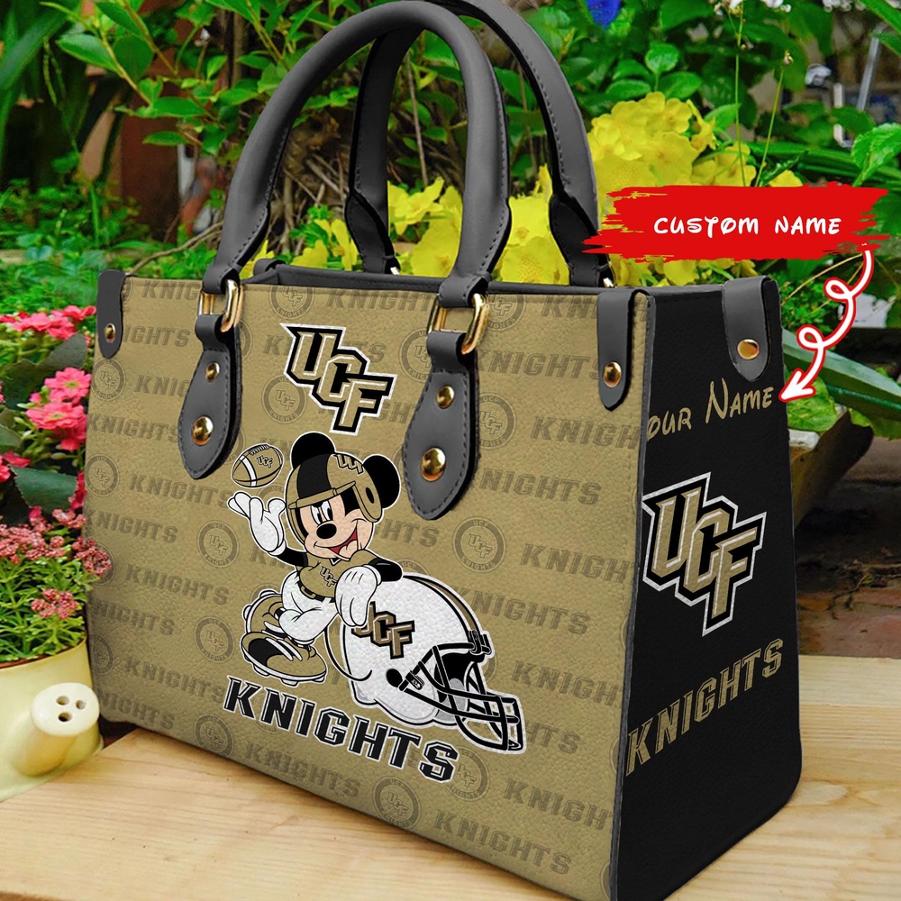 custom name ncaa ucf knights women leather hand bag mickey lover okltr