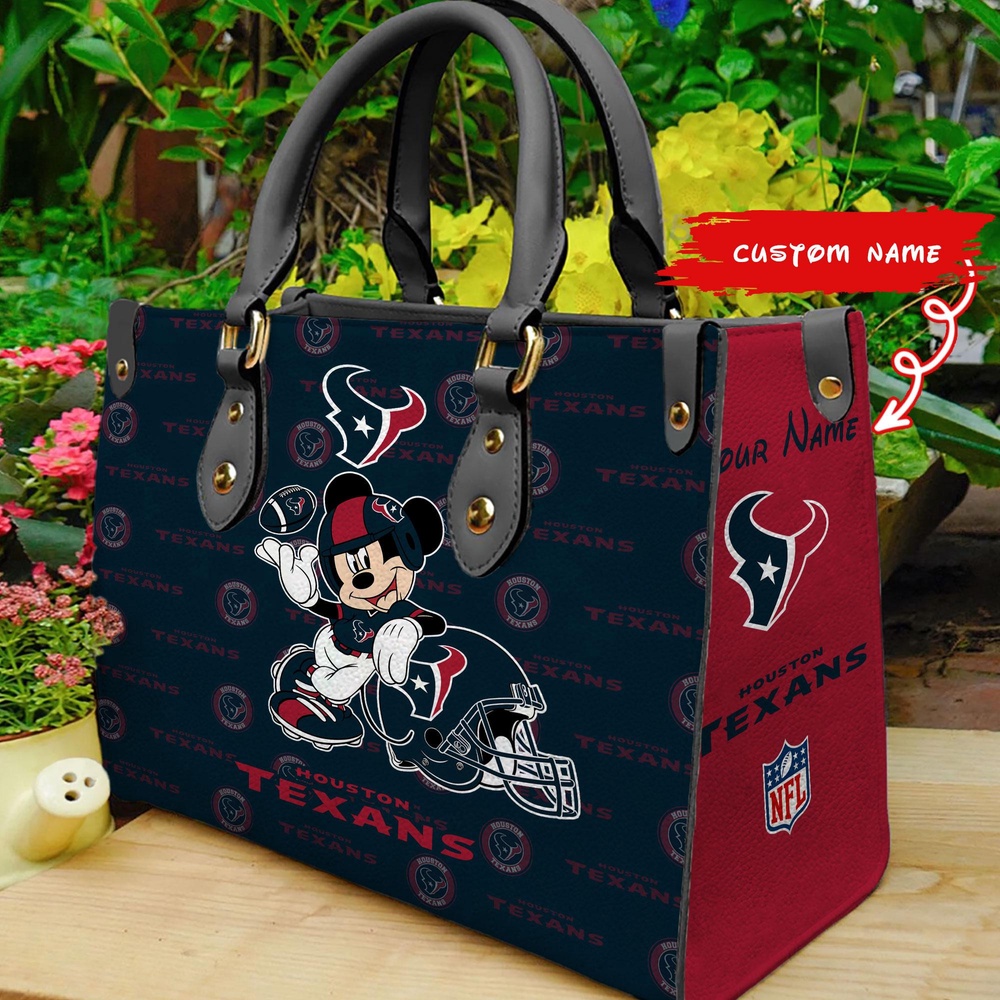 custom name nfl houston texans women leather hand bag mickey lover xc9wg