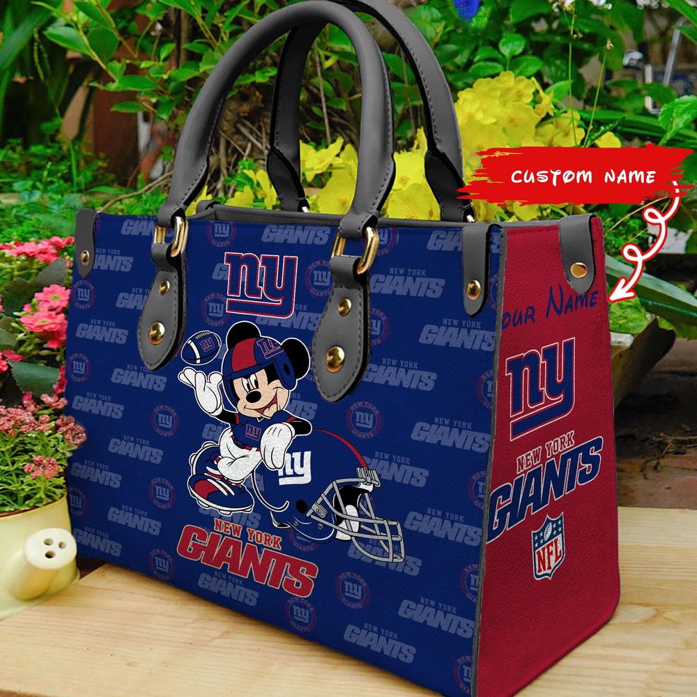 custom name nfl new york giants women leather hand bag mickey lover 3t0ey