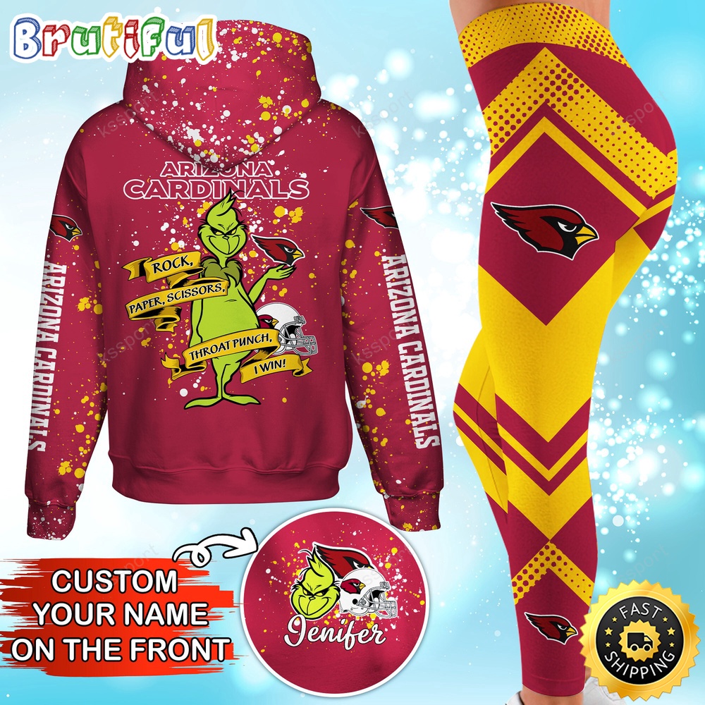 custom nfl arizona cardinals hoodie leggings the grinch hoodie rock paper scissors throat punch i win 2ioof