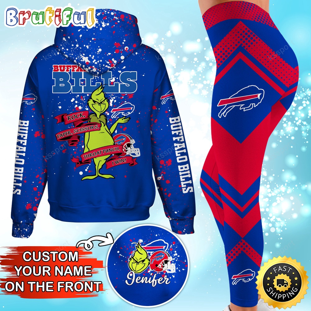 custom nfl buffalo bills hoodie leggings the grinch hoodie rock paper scissors throat punch i win 5pwdg