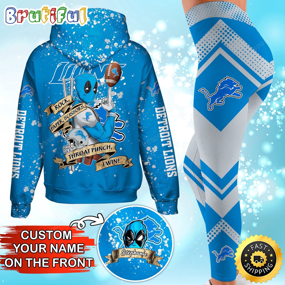 custom nfl detroit lions hoodie leggings rock paper scissors throat punch i win hoodie hbpgl