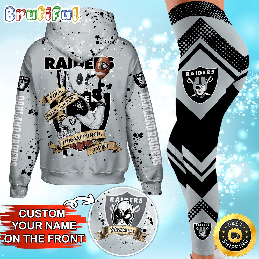 custom nfl las vegas raiders hoodie leggings rock paper scissors throat punch i win hoodie 7c1oi