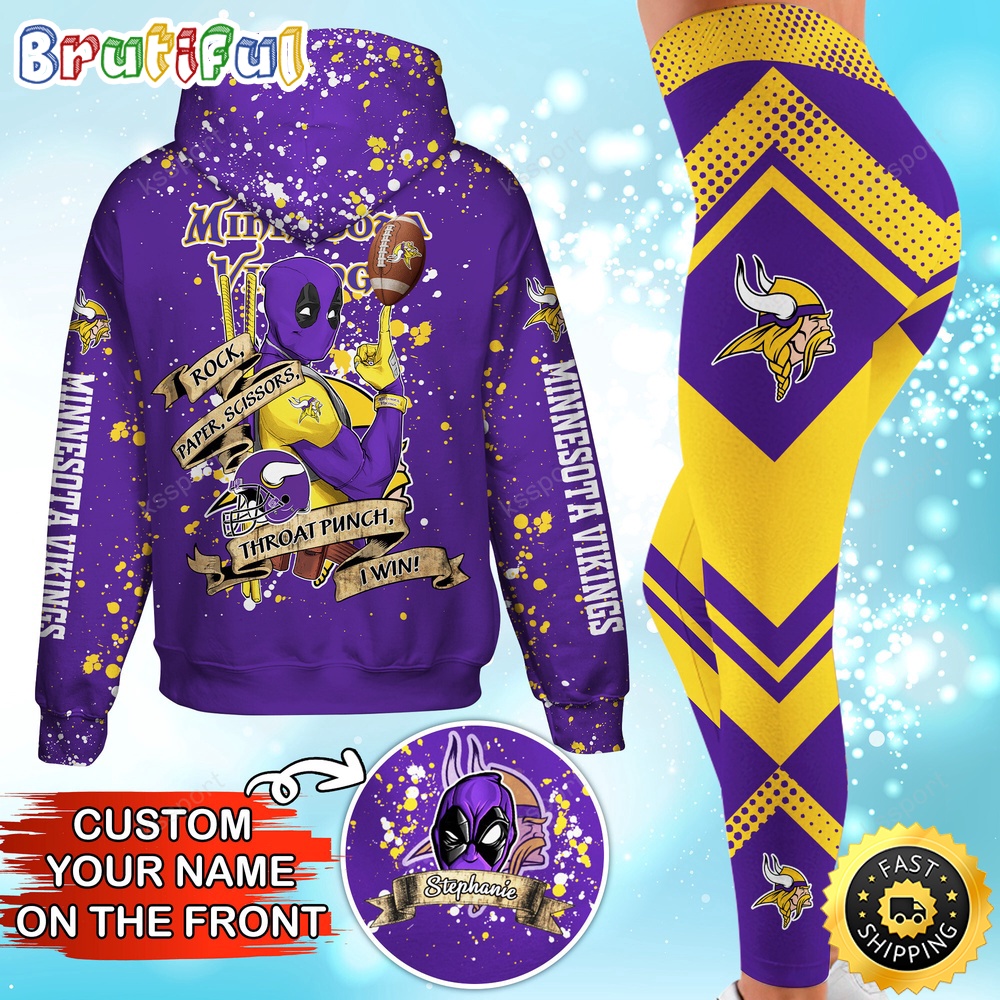 custom nfl minnesota vikings hoodie leggings rock paper scissors throat punch i win hoodie fi3cx