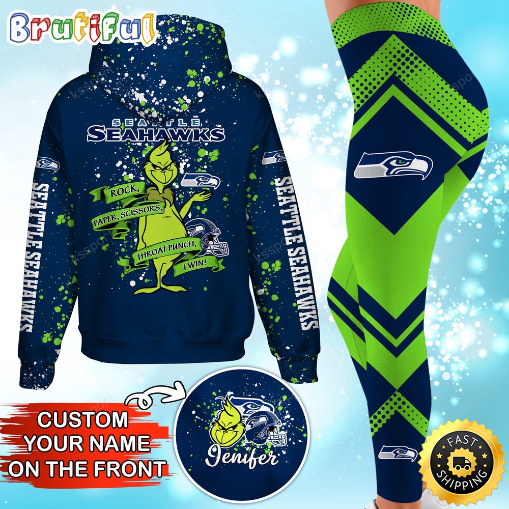 custom nfl seattle seahawks hoodie leggings the grinch hoodie rock paper scissors throat punch i win e9sr8