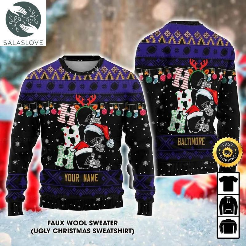 customized baltimore ravens ugly christmas sweater 1 b98dos