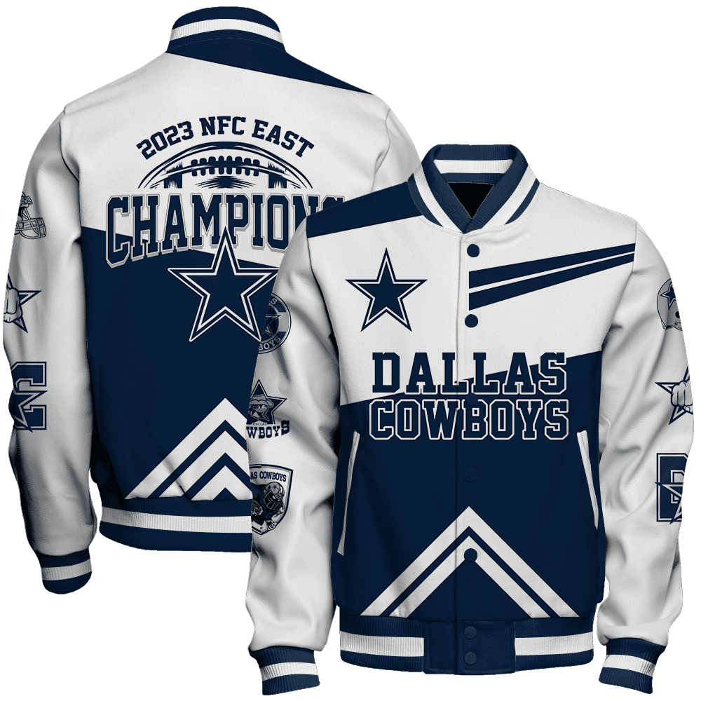 dallas cowboys 2023 nfc east champions nfl baseball varsity jacket baseball jacket all over print gdbrn