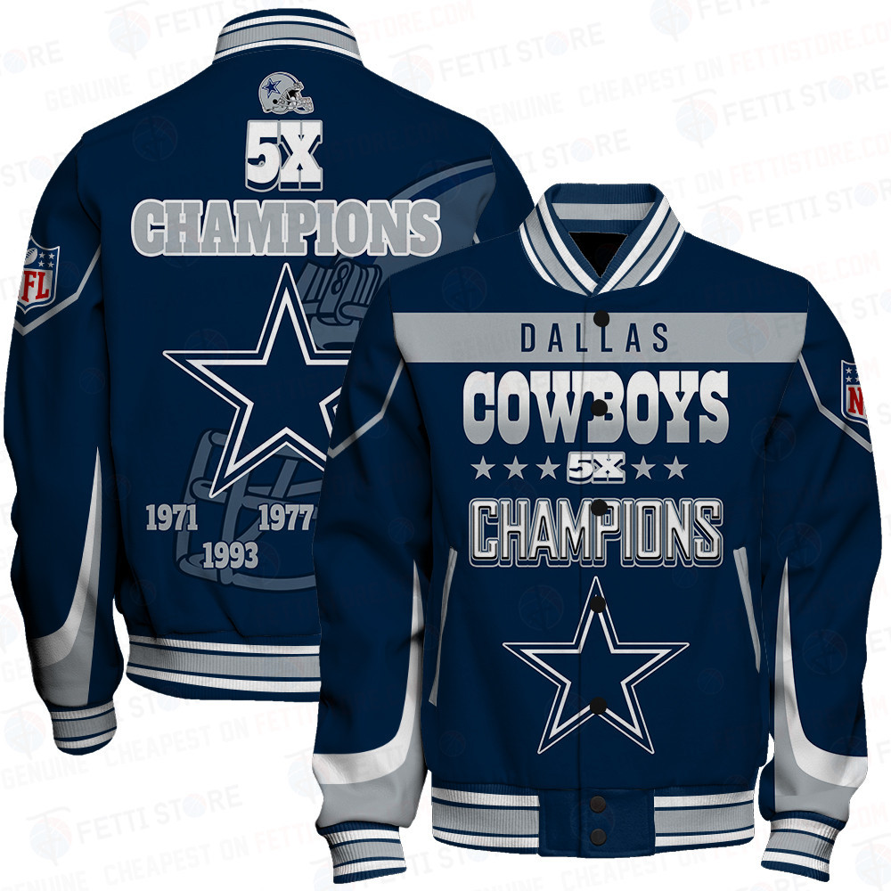 dallas cowboys 5x champions super bowl nfl baseball varsity jacket baseball jacket all over print stm v7 x7e4y