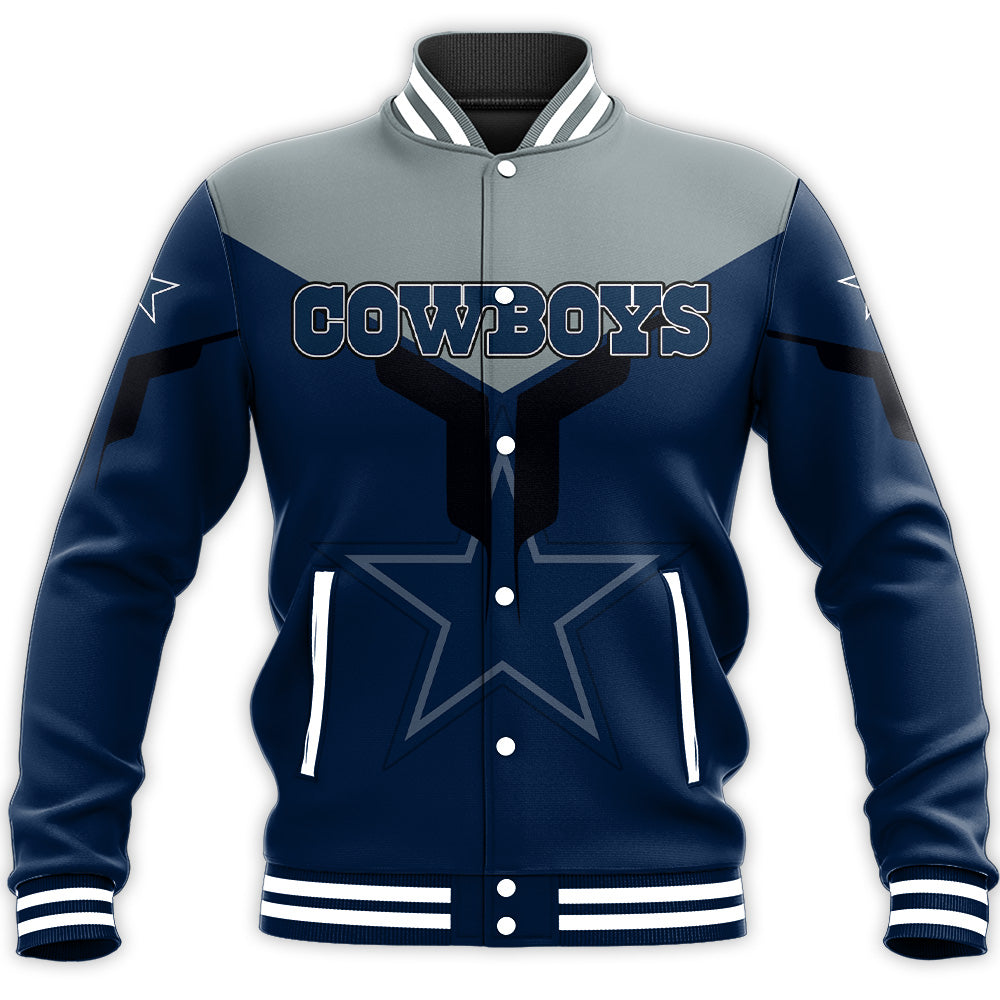 dallas cowboys baseball jacket button up zipper hooded all over print drinking style nfl 9djtb