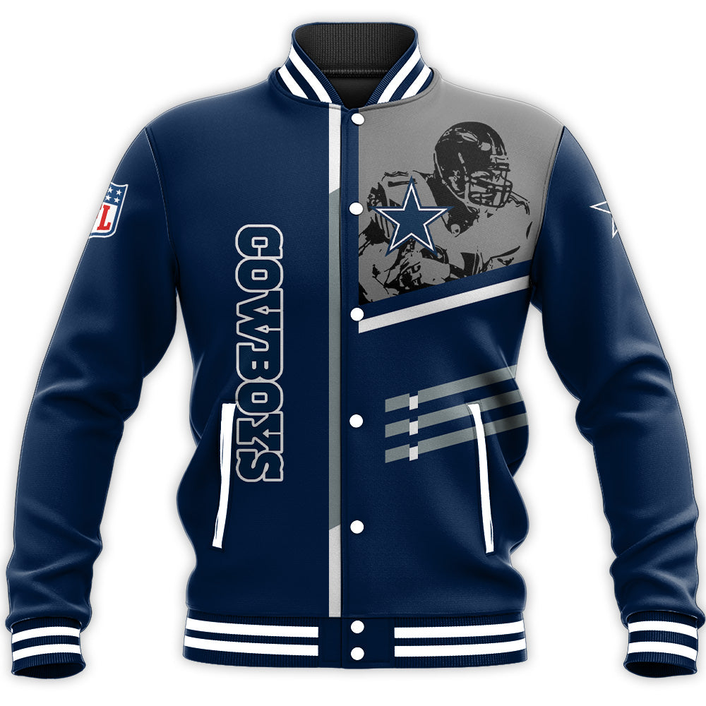 dallas cowboys baseball jacket button up zipper hooded all over print personalized football for fan nfl tn0ke