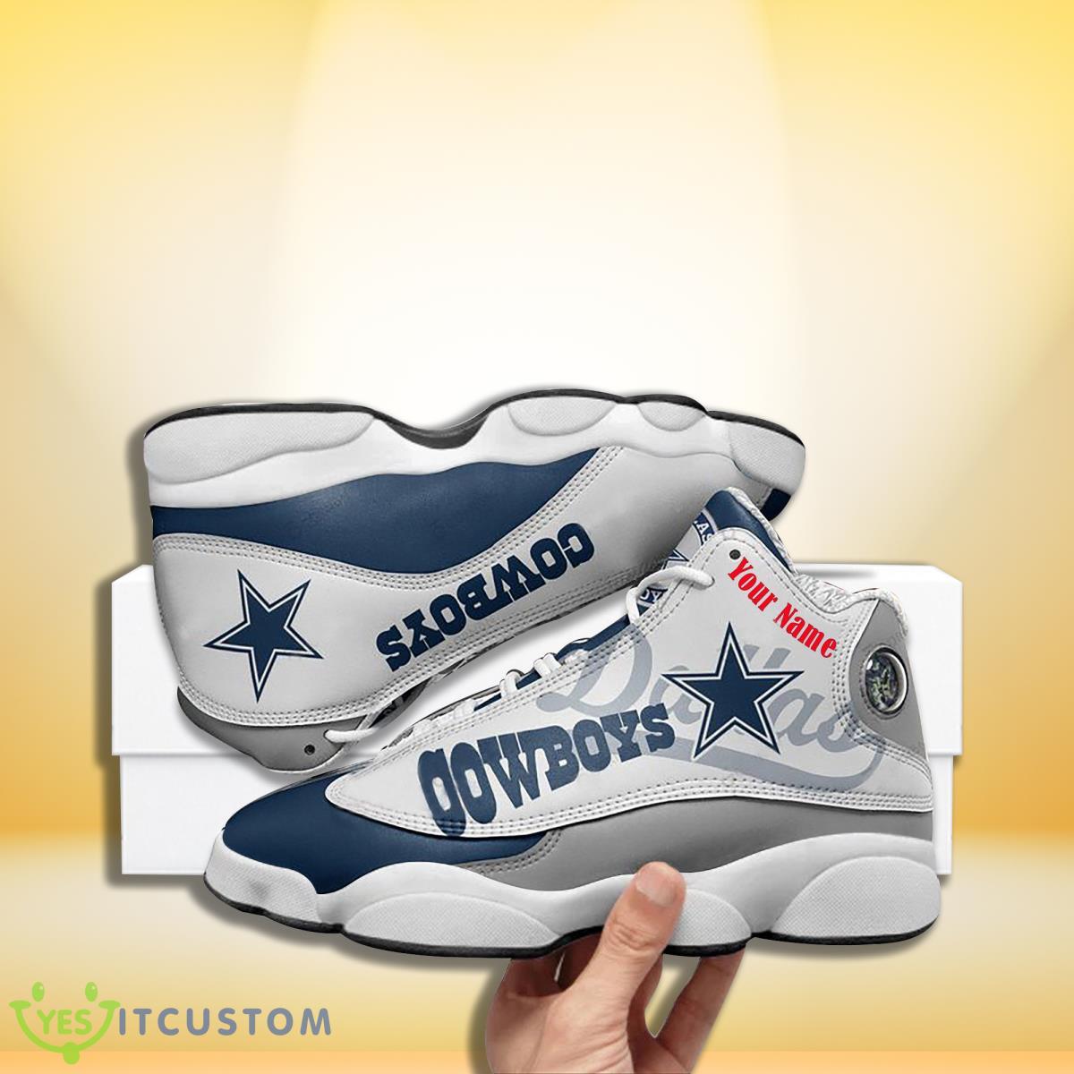 dallas cowboys football team custom name air jordan 13 sneakers best gift for men women fans