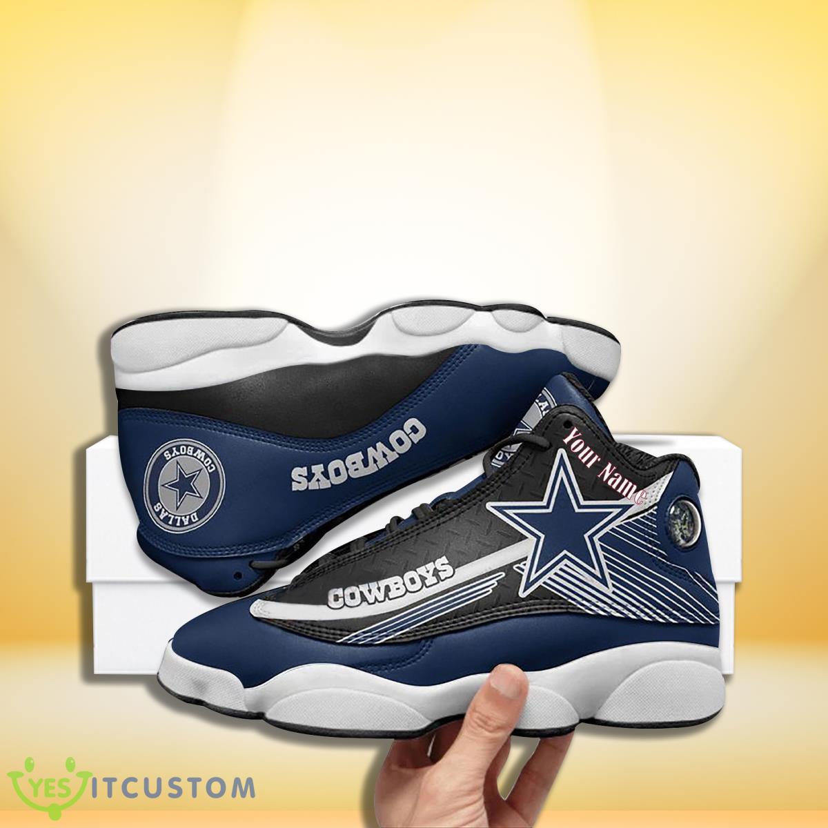 dallas cowboys football team custom name air jordan 13 sneakers for fans