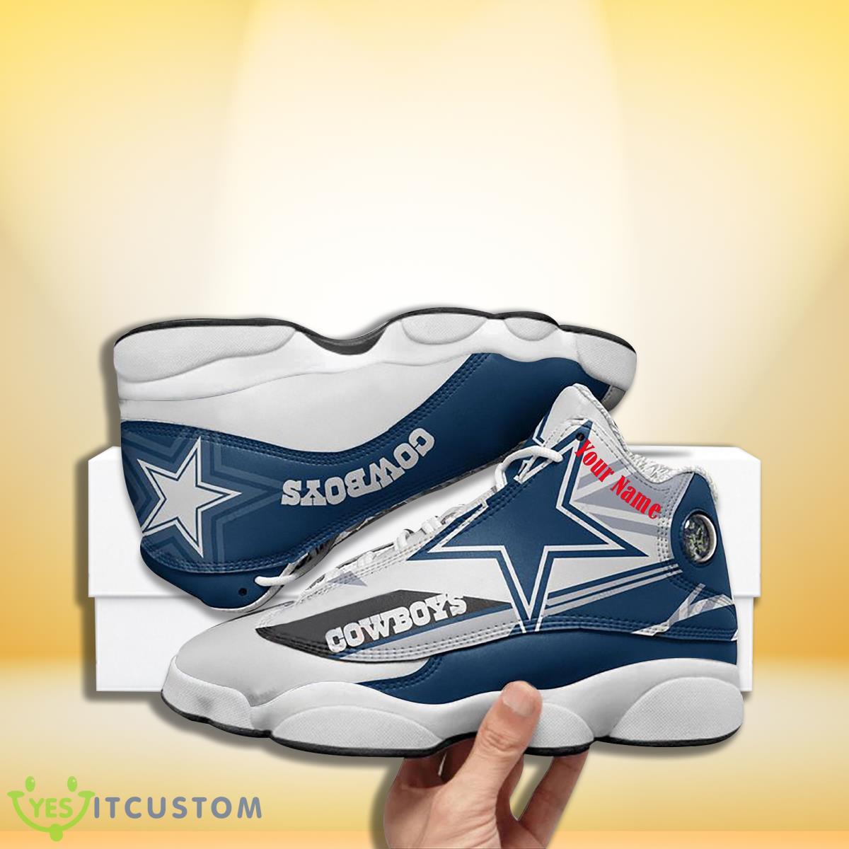 dallas cowboys football team custom name air jordan 13 sneakers great gift for fans