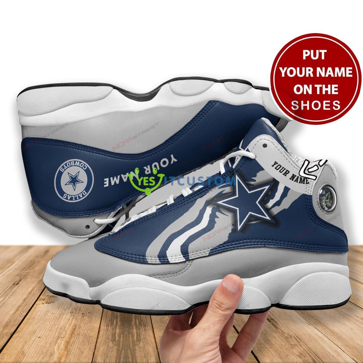 dallas cowboys football team personalized air jordan 13 style sneaker for fans