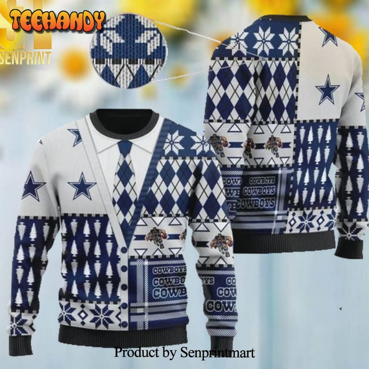 dallas cowboys nfl american football team cardigan style ugly xmas sweater knzhp