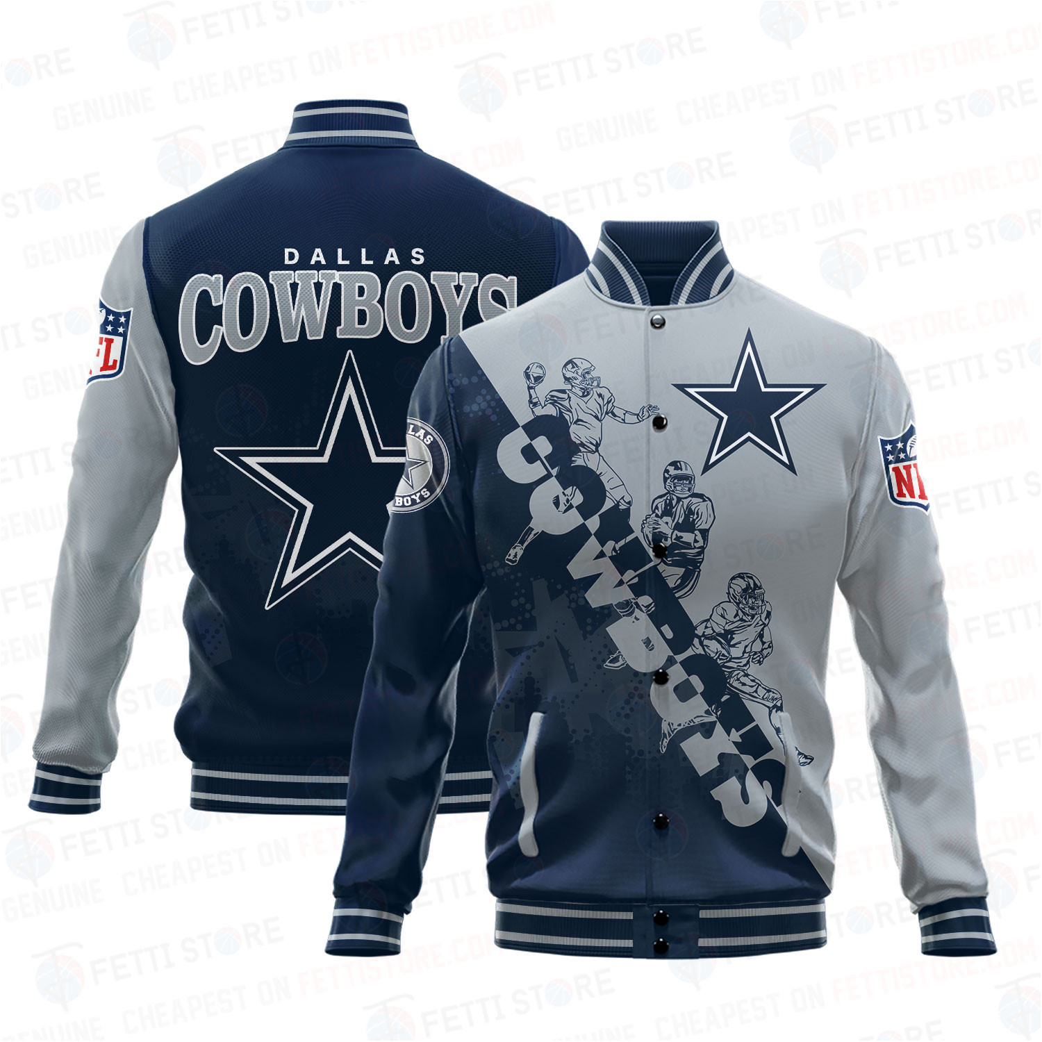 dallas cowboys nfl baseball varsity jacket baseball jacket all over print shdl me1xk