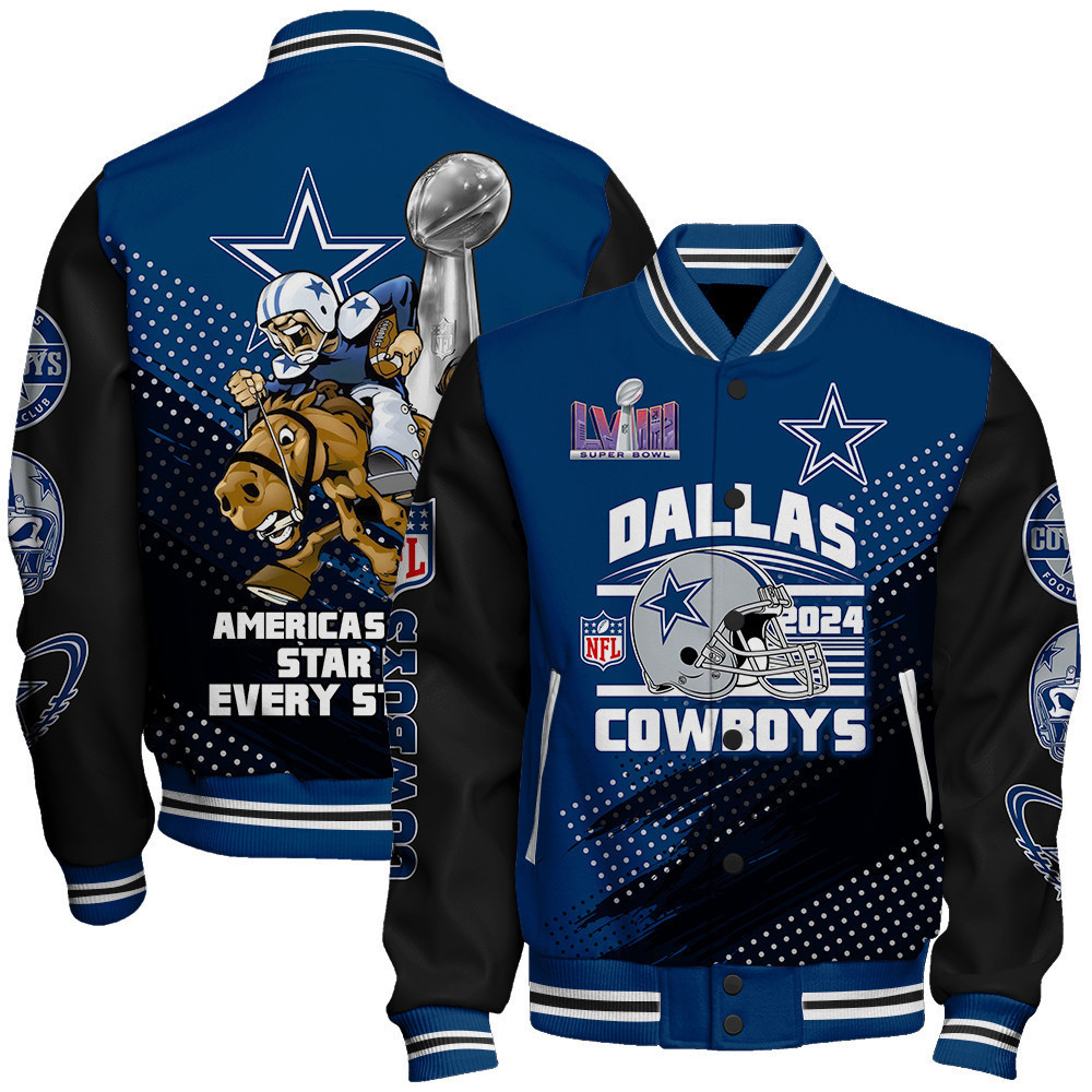 dallas cowboys nfl baseball varsity jacket baseball jacket all over print stm v3 avsne