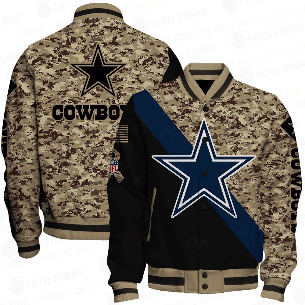 dallas cowboys nfl baseball varsity jacket baseball jacket all over print v1 yxvq2