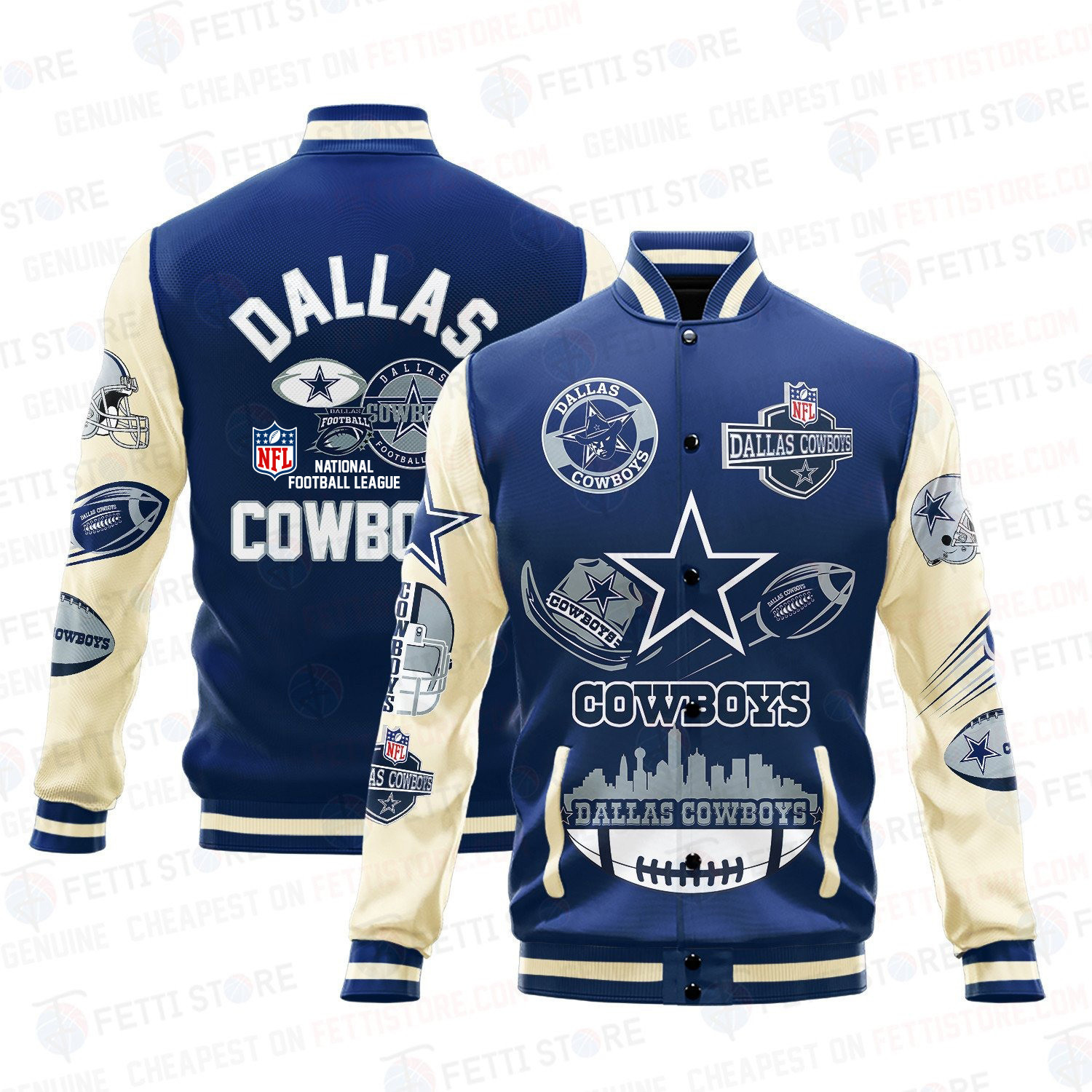 dallas cowboys nfl pattern baseball varsity jacket baseball jacket all over print dnxdw