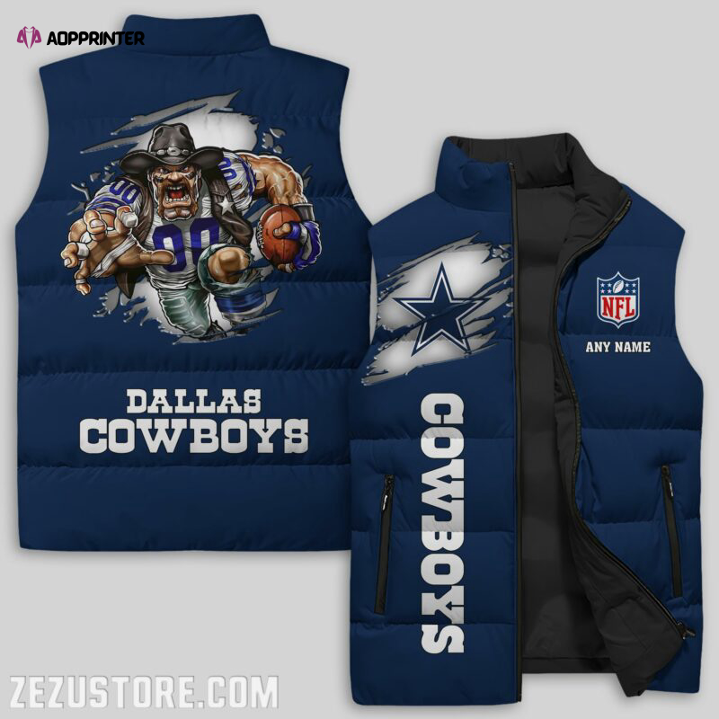 dallas cowboys nfl sleeveless puffer jacket custom for fans gifts 18