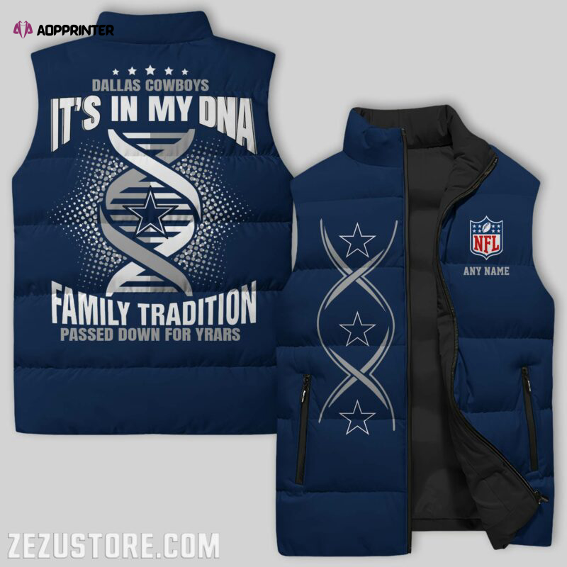 dallas cowboys nfl sleeveless puffer jacket custom for fans gifts 2