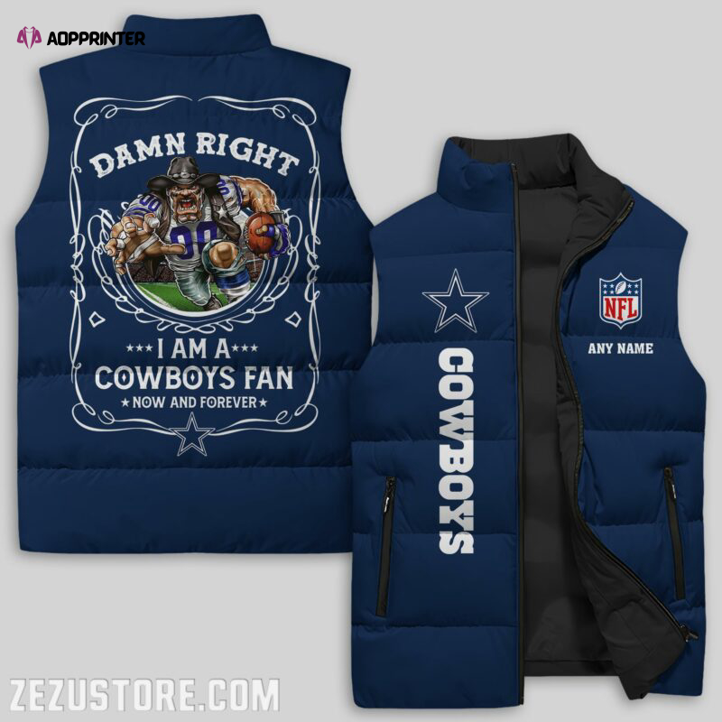 dallas cowboys nfl sleeveless puffer jacket custom for fans gifts 22