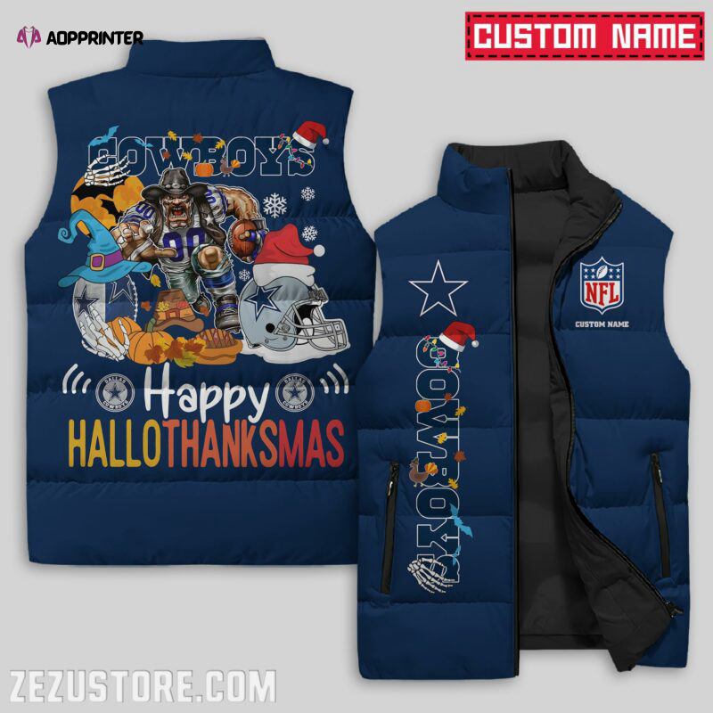 dallas cowboys nfl sleeveless puffer jacket custom for fans spj1444