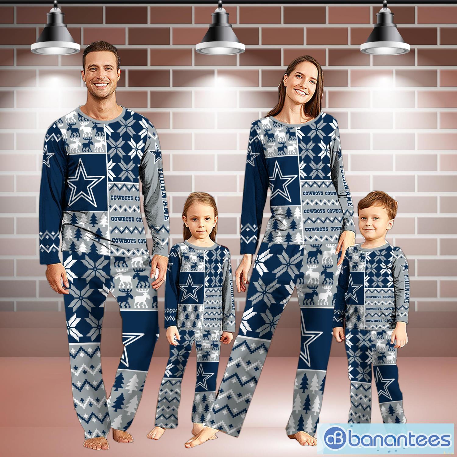 dallas cowboys pajamas set christmas snowflake pattern pajamas christmas gift for family