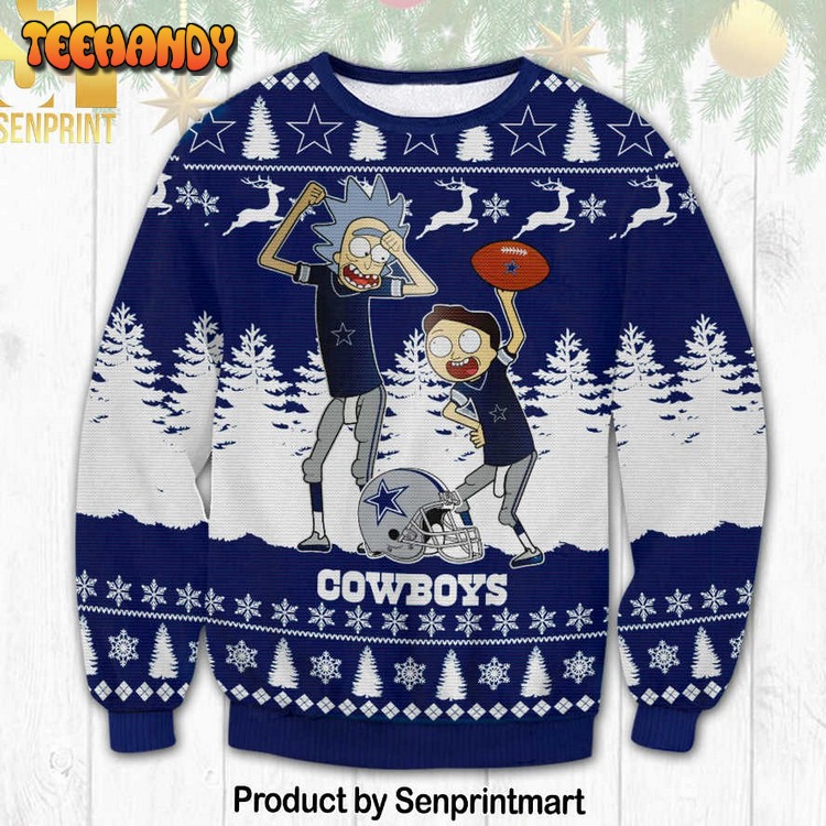 dallas cowboys rick morty knitting pattern ugly xmas sweater zd58a