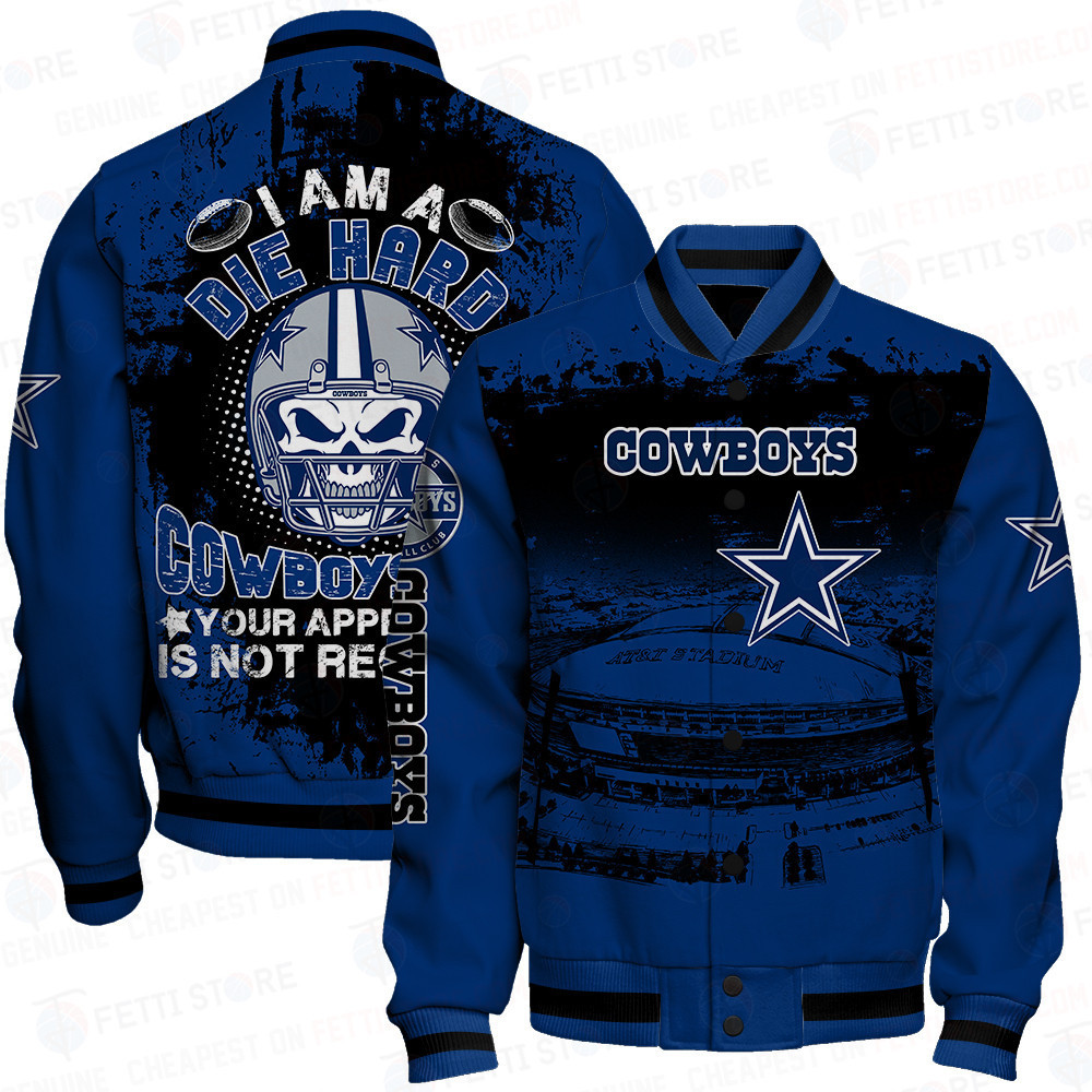 dallas cowboys skull helmet halloween pattern baseball varsity jacket baseball jacket all over print jyjov