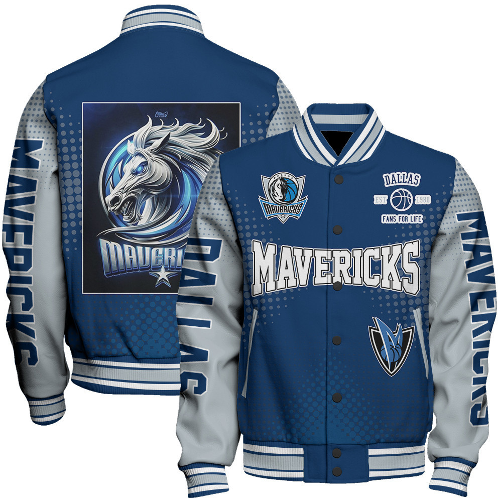 dallas mavericks nba baseball varsity jacket baseball jacket all over print stm v18 ai50c