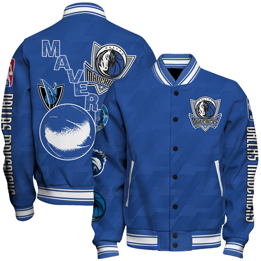 dallas mavericks new design team color baseball varsity jacket baseball jacket all over print sfat v16 b2jq2