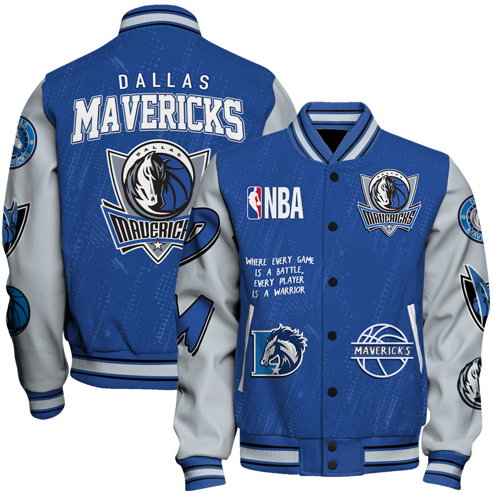 dallas mavericks team logo nba 2024 baseball varsity jacket baseball jacket all over print sfat v13 wtbps