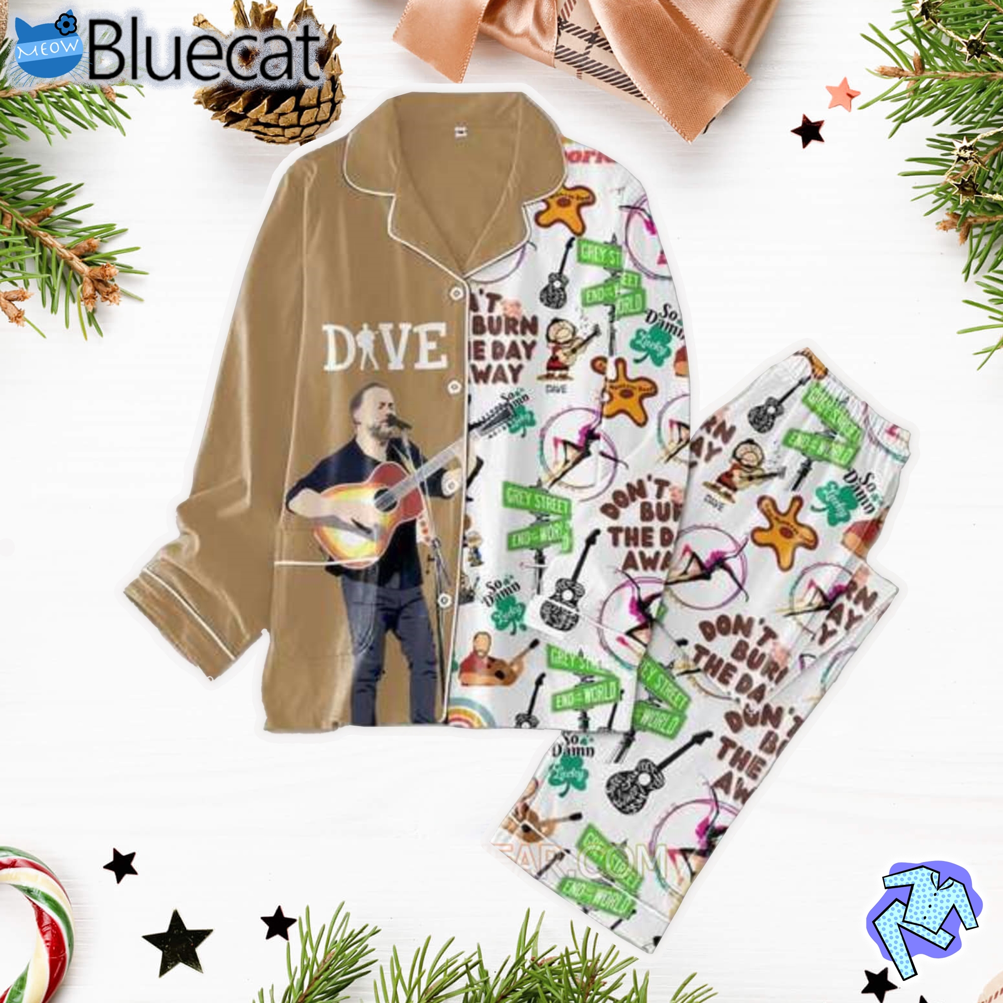 dave matthews band dont burn the day away men womens pajamas set