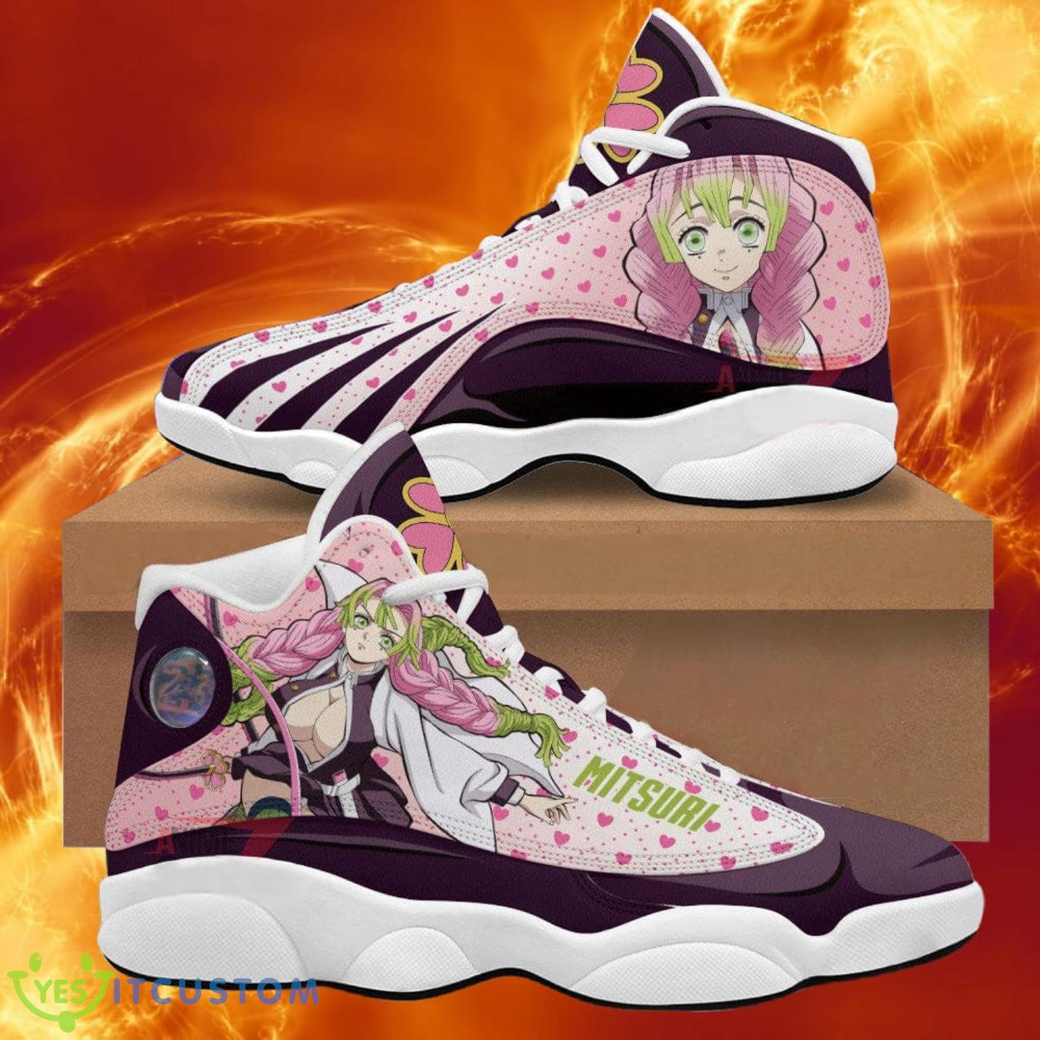 demon slayer air jd13 sneakers mitsuri kanroji air jordan 13 anime shoes gift for fans