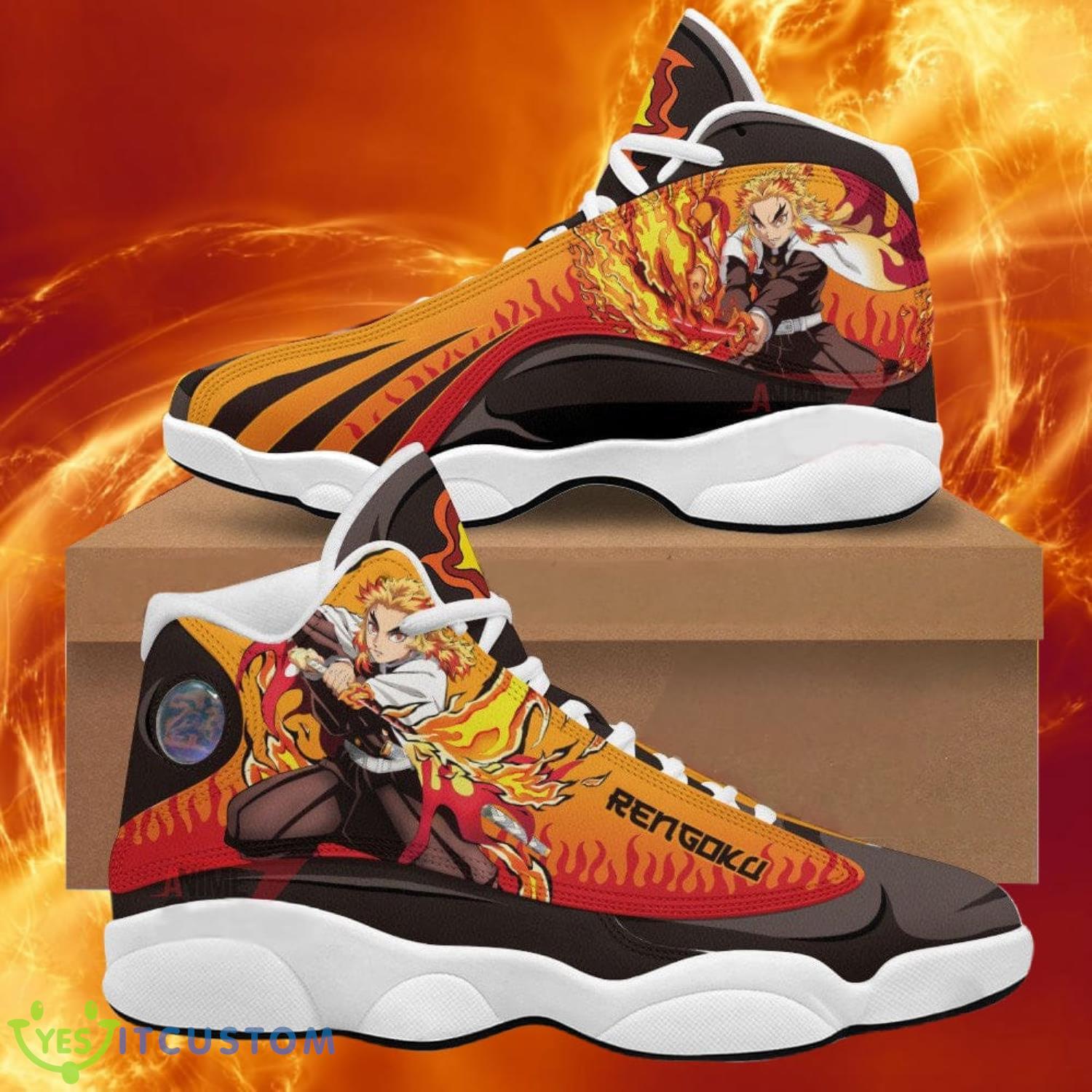 demon slayer air jd13 sneakers rengoku anime shoes gift for fans