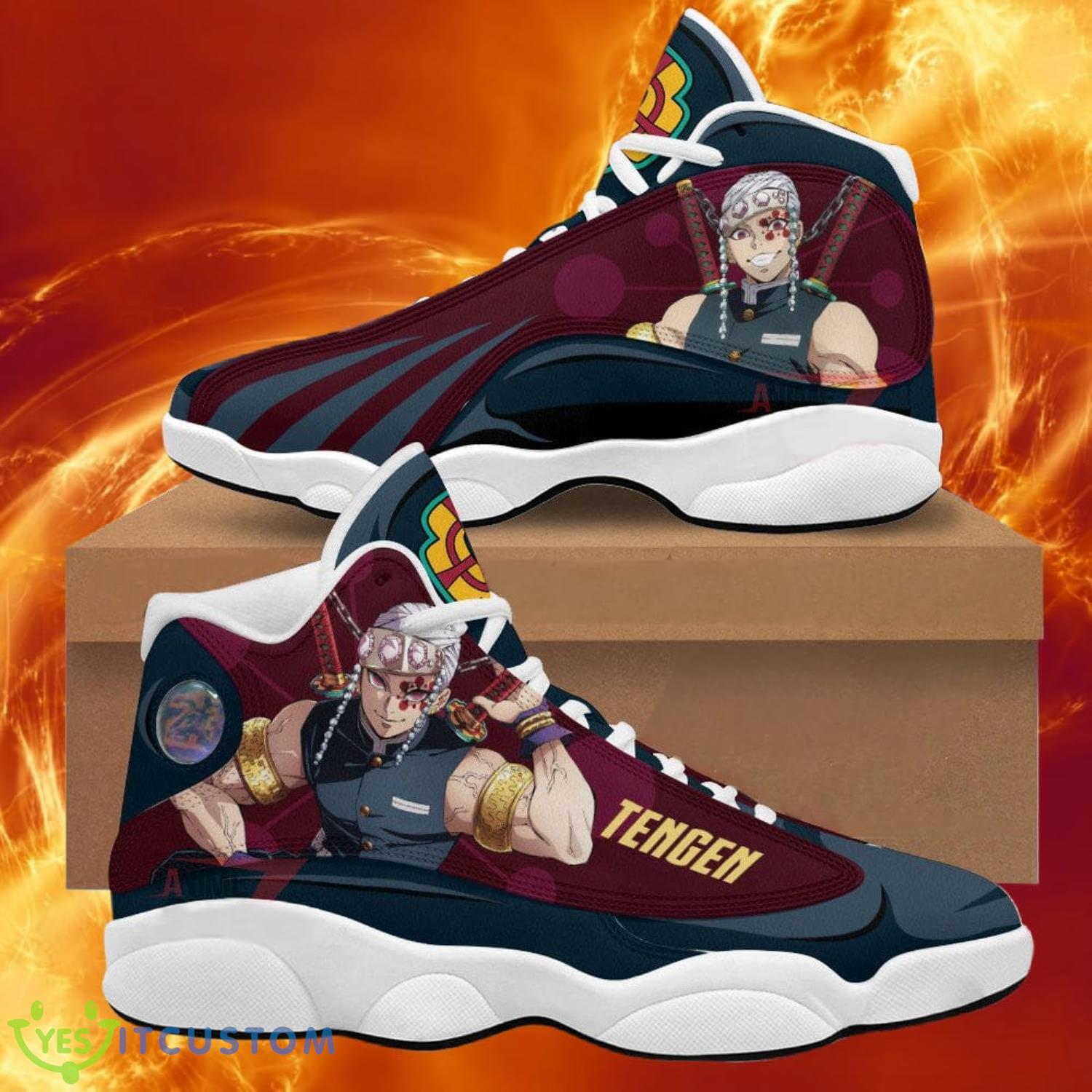 demon slayer air jd13 sneakers uzui tengen anime shoes gift for fans