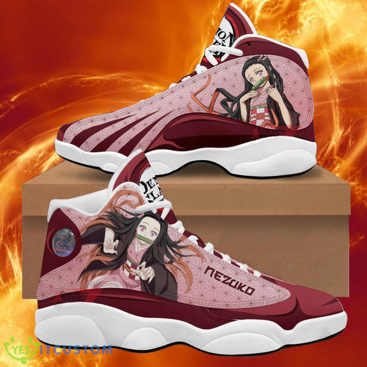 demon slayer jd13 sneakers nezuko jordan 13 sneakers anime shoes gift for fans