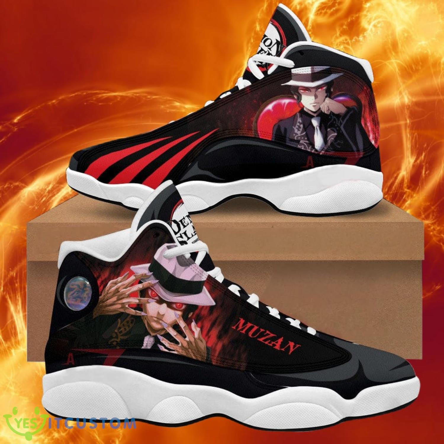 demon slayer muzan air jordan 13 sneakers anime shoes gift for fans