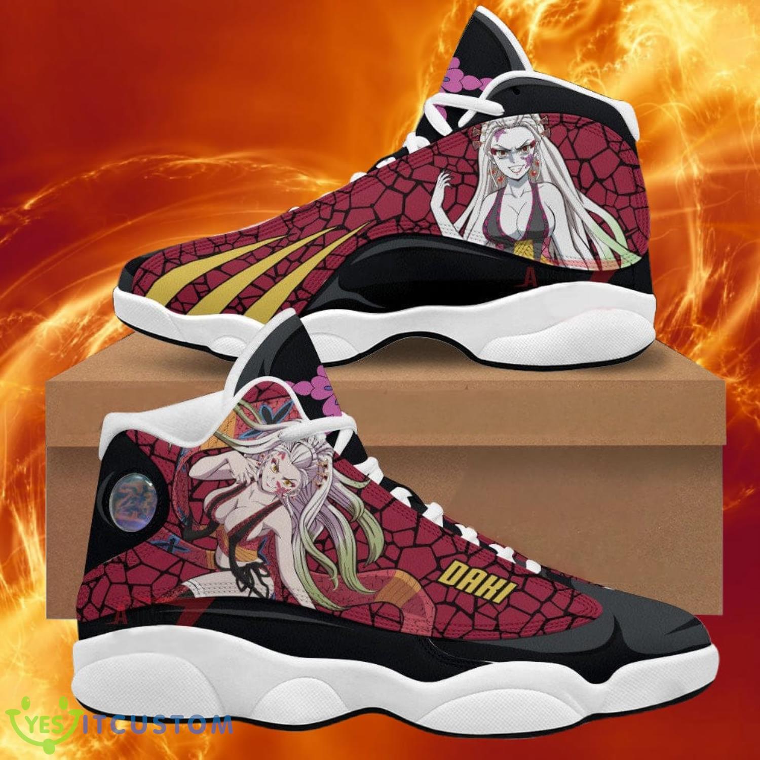 demon slayers daki air jordan 13 anime shoes gift for fans