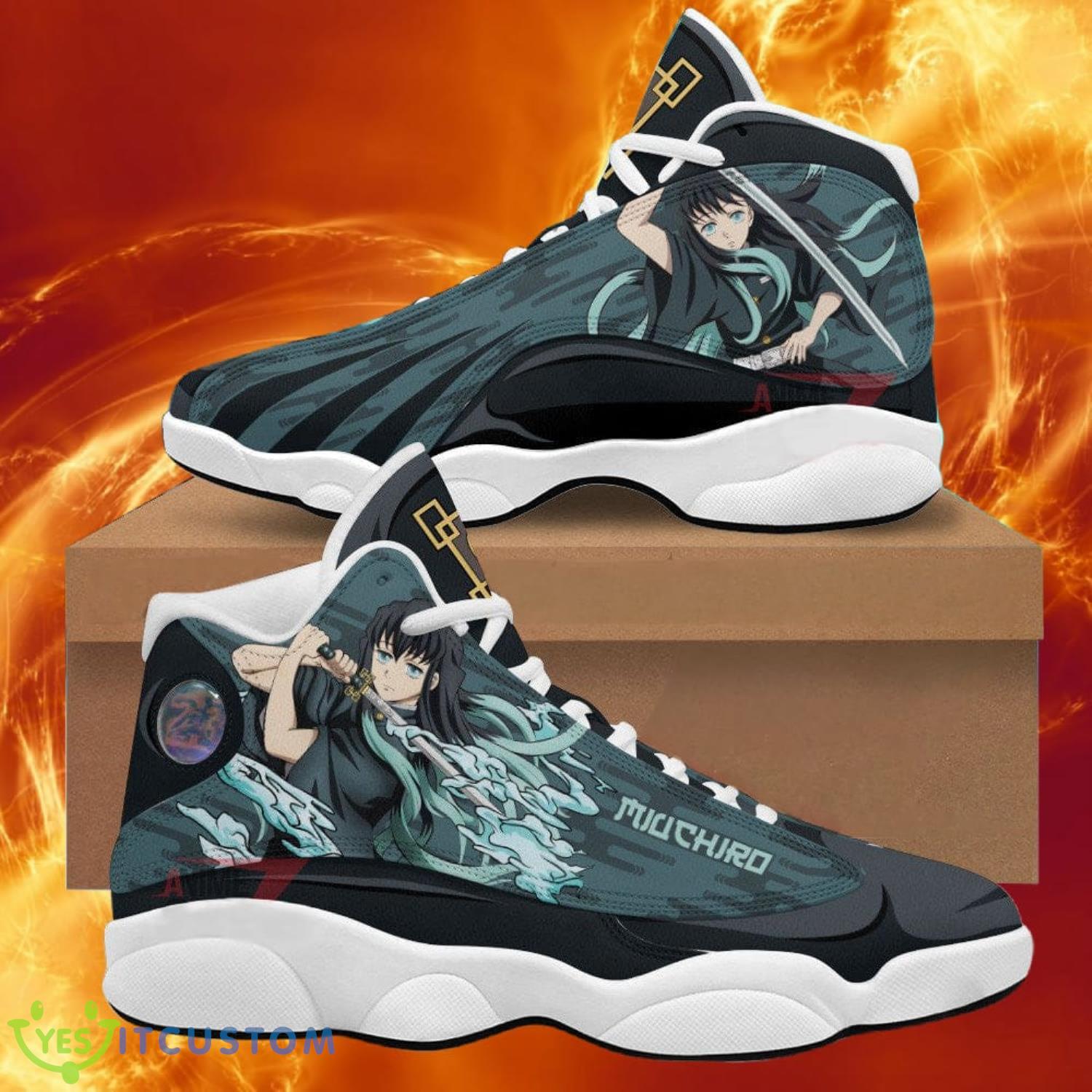 demon slayers jd13 sneakers muichiro tokito air jordan 13 anime shoes gift for fans