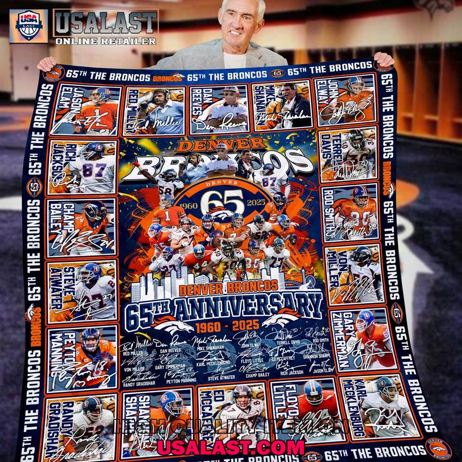 denver broncos 65th anniversary 1960 2025 special quilt blanket 1 8yGTc